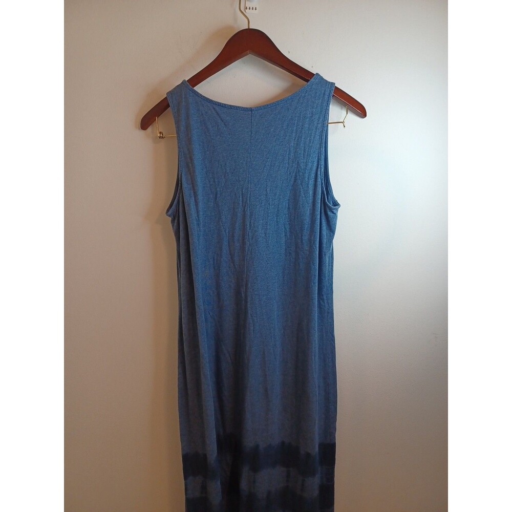 Pure J. Jill Tie Dyed Maxi Dress M Petite Blue Sleeveless Pullover Tank V Neck - Picture 7 of 9